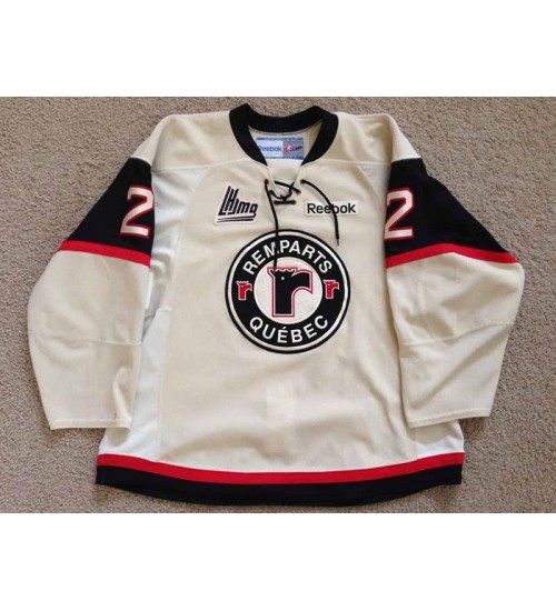 Custom QMJHL Quebec Remparts 2012 13 Dillon Donnelly Hockey Jersey Home White